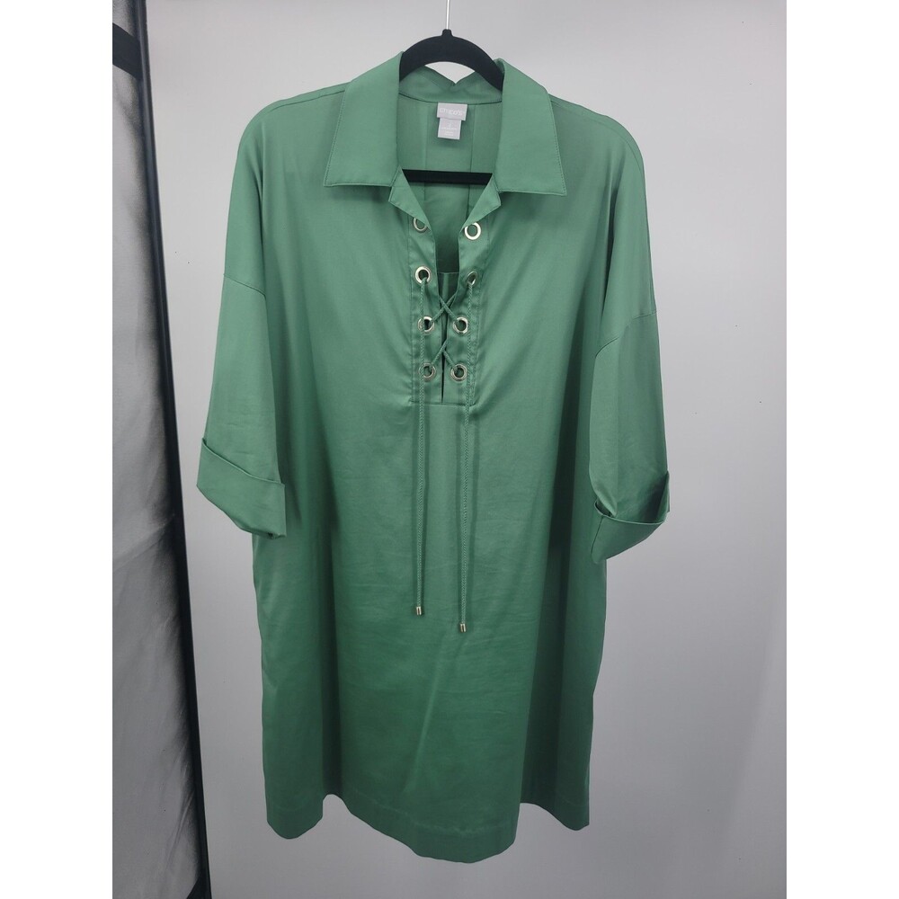 Chico's Shift Dress Sz L Minimalist Modest Church Mature Office Work Teacher
